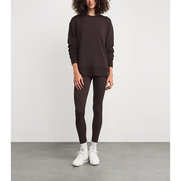 Varley Sweaters - Varley Gabriella DoubleSoft Crewneck Sweatshirt Chocolate Brown XS Cozy